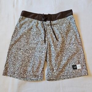 RVCA Surf Swimming Shorts Green And Brown Size 38